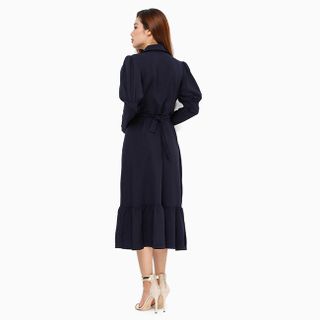 Đầm maxi đuôi cá kèm belt trẻ trung điệu đà màu xanh đen