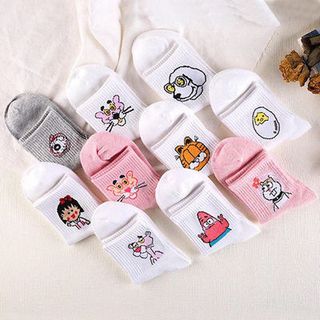 lốc 10 đôi tất nữ thể thao cotton hình giá sỉ