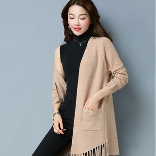ÁO KHOÁC LEN PHỐI TUA RUA AKL0743