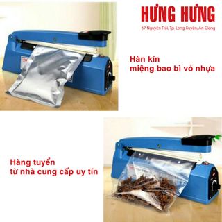 Máy hàn túi nilon dập tay - máy hàn miệng túi