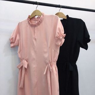đầm nhún eo nơ