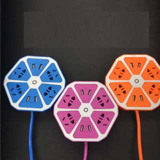 Ổ cắm điện đa năng lục giác có cổng USB