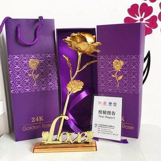 HOA HỒNG MẠ VÀNG CÓ ĐẾ LOVE giá sỉ