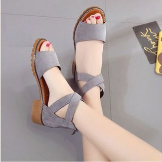 giày quai ngang dây kéo sau