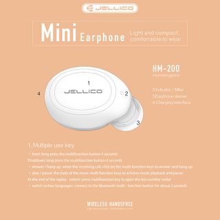 JELLICO - Tai nghe Bluetooth Mini HM200