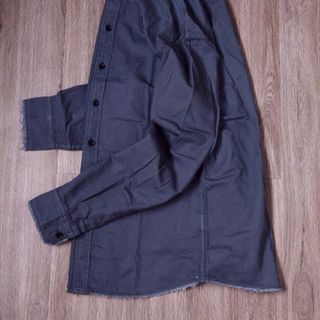 Áo sơmi denim cổ trụ