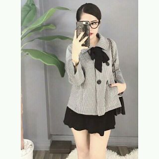 khoác dạ thắt nơ