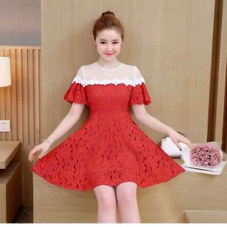 Đầm xòe ren hoa