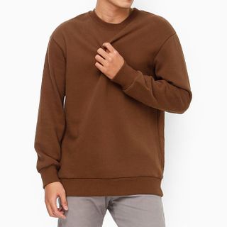 Áo thun tay dài unisex màu nâu