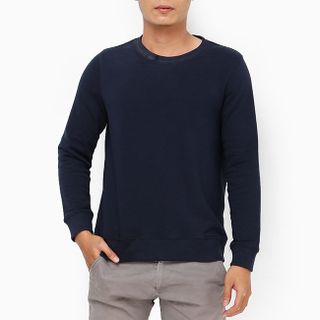 Áo thun tay dài unisex màu xanh đen