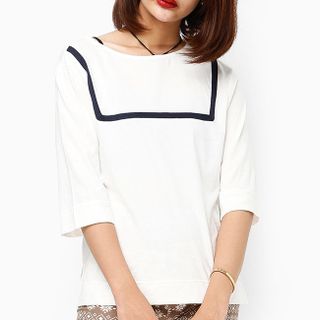 Áo thun nữ tay lỡ màu trắng