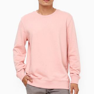 Áo thun tay dài unisex màu hồng
