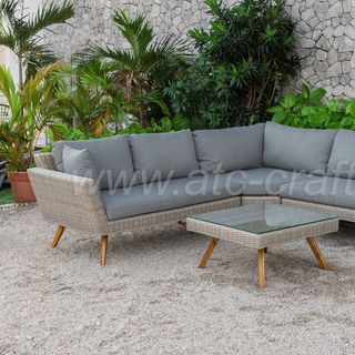 Bộ Sofa góc nhựa giả mây ATC
