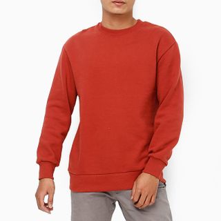 Áo thun tay dài unisex màu đỏ gạch