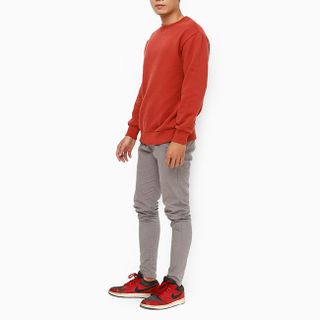 Áo thun tay dài unisex màu đỏ gạch
