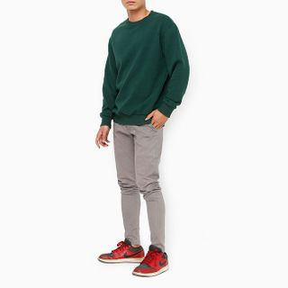 Áo thun tay dài unisex màu xanh lá