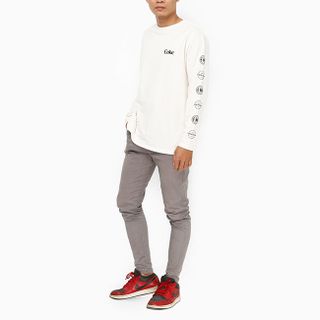 Áo thun tay dài unisex màu trắng M2