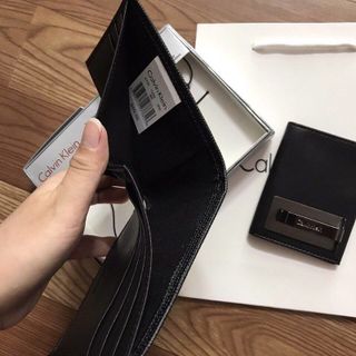 VÍ CALVINKLEIN NAM DA SẦN KÈM KẸP KIM