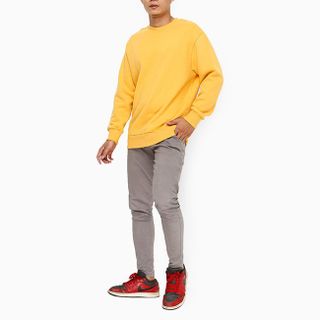 Áo thun tay dài unisex màu vàng