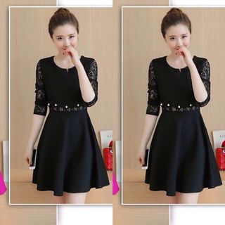 Đầm phối ren đính hạt