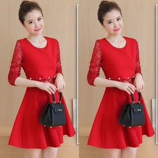 Đầm phối ren đính hạt