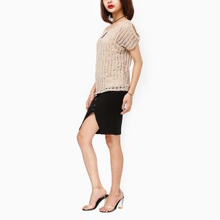 Áo kiểu thời trang lưới giả set màu Kem