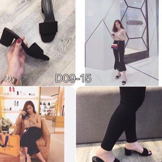 dép cao got vuông nỉ