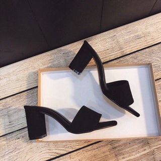 dép cao got vuông nỉ