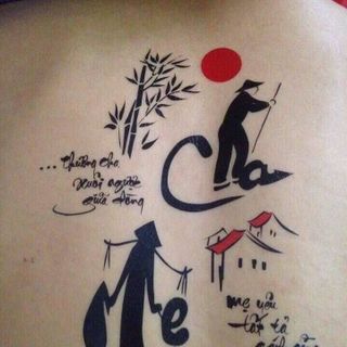 hình xăm dán cha mẹ