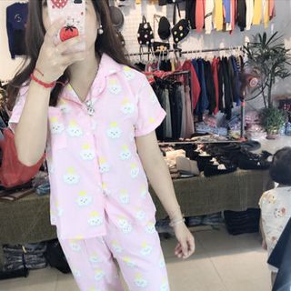 bộ ngủ thái áo cộc quần dài