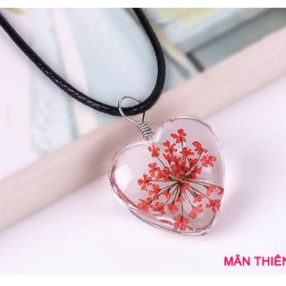 Dây chuyền hoa khô handmade Mãn Thiên Tinh hình trái tim