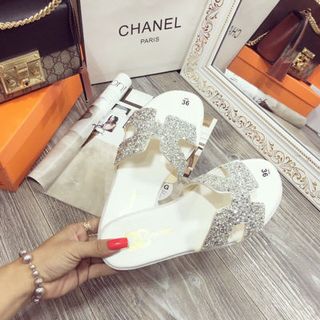 dép quai ngang H kim tuyến