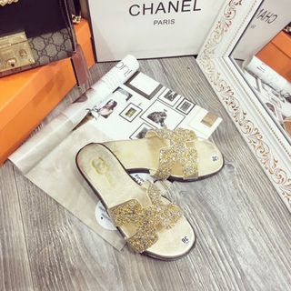 dép quai ngang H kim tuyến