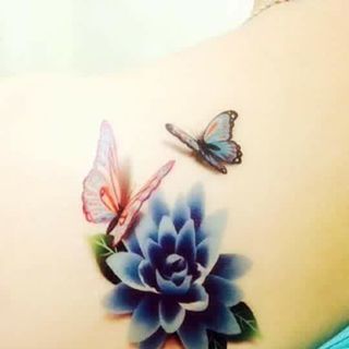 hinh xăm dán hoa bướm