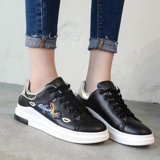 giày bata nữ thêu hình cao câp