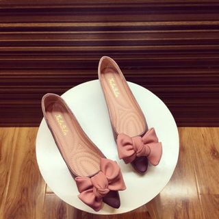 giày búp bê nơ lụa cao câp