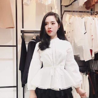 Áo trắng peplum tay dài giá sỉ