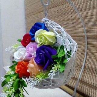 Giỏ hoa sáp thơm 8 bông