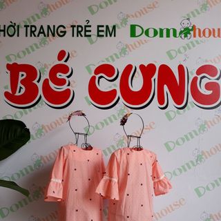 Đầm bé gái viền ren tay loe