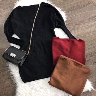 Đầm body len lệch vai