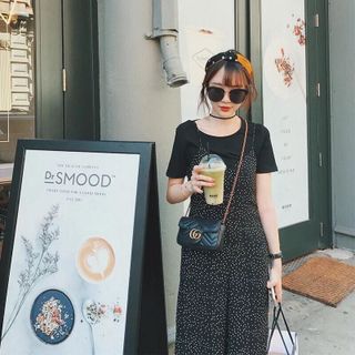 Jumsuit lửng chấm bi