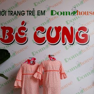 Đầm bé gái viền ren tay loe