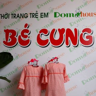 Đầm bé gái viền ren tay loe