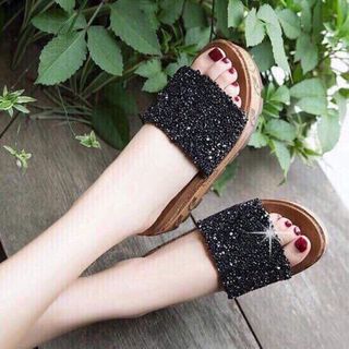 dép bảng ngang kim tuyên