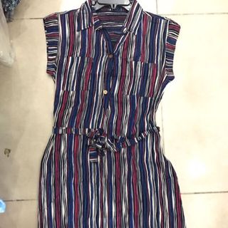 đầm tole 2 da cổ sơmi và đai thắt em sz M L XL