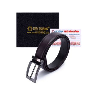 Dây nịt nam Huy Hoàng viền chỉ màu nâu HR4130