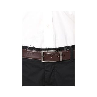 Dây nịt nam Huy Hoàng viền chỉ màu nâu HR4130