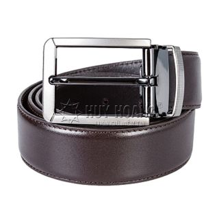 Dây nịt nam Huy Hoàng viền chỉ màu nâu HR4130