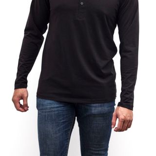 Áo thun dài tay nút gỗ Henley Tee