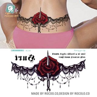 hình xăm dán vị trí ngực